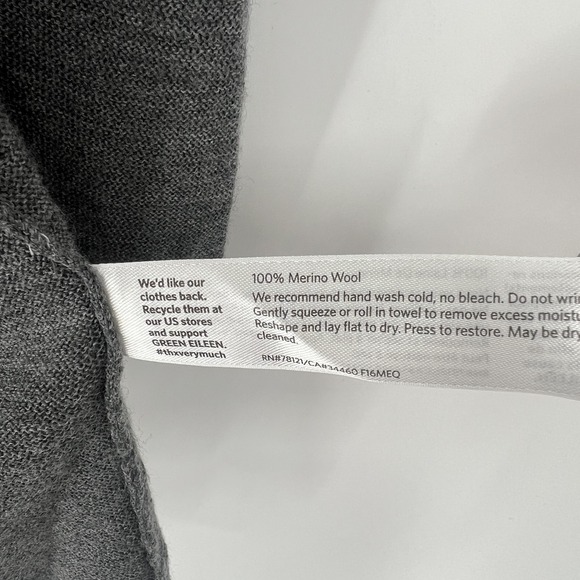 Eileen Fisher Cardigan Sweater Womens M/L Merino‎ Wool Open Front Lightweight - Picture 3 of 5